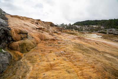 Scenic view of rocky mountains against sky