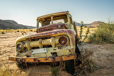Abandoned car in the desert
