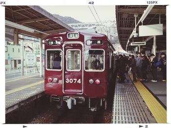 Train at railroad station platform