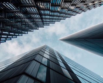 Low angle view of modern building against sky