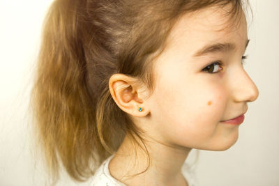 Close-up portrait of teenage girl