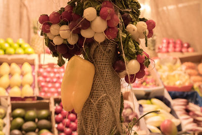 Fruits for sale at market stall