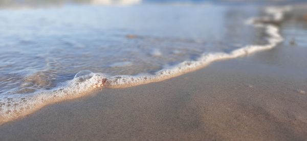 Close-up of waves splashing on shore