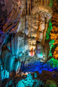 Close-up of rock formation in cave