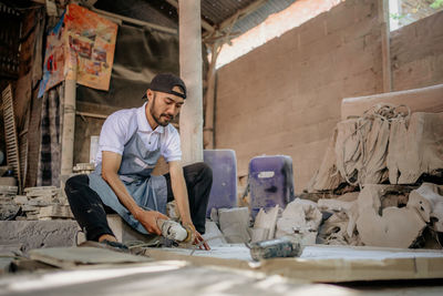 Man working at workshop