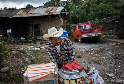 Man working at farm