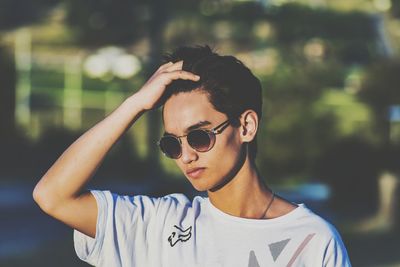 Young man wearing sunglasses