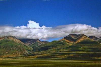 Scenic view of mountains against sky