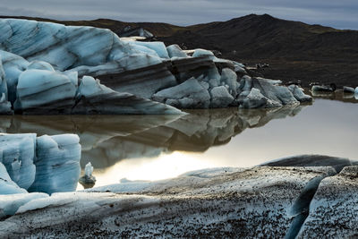 Scenic view of frozen lake