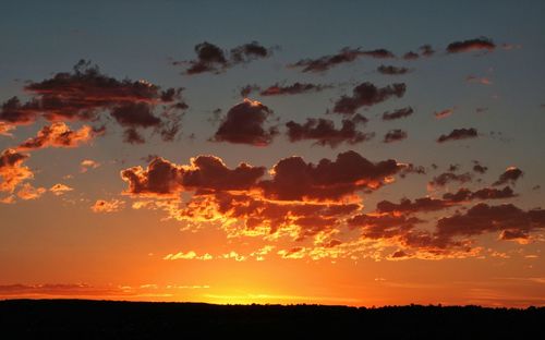 Scenic view of landscape at sunset