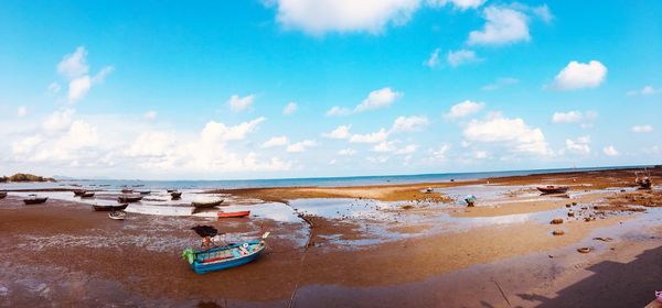 Panoramic view of beach against sky