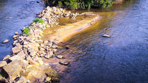 Rocks in sea