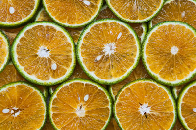 Full frame shot of orange fruit slices