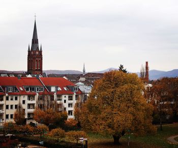 View of clock tower in city