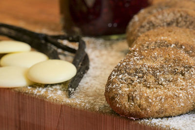 Close-up of homemade cookies on table
