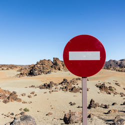 Do not enter sign at desert against clear sky