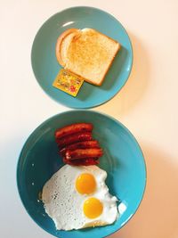 Close-up of breakfast served on plate