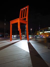 View of city at night