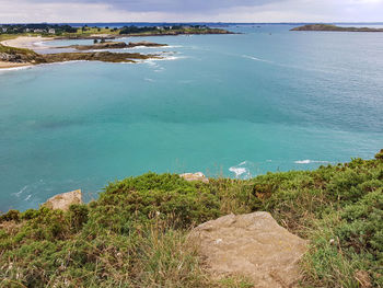 High angle view of beach