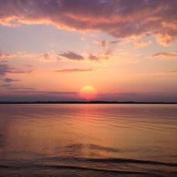 Scenic view of sunset over sea