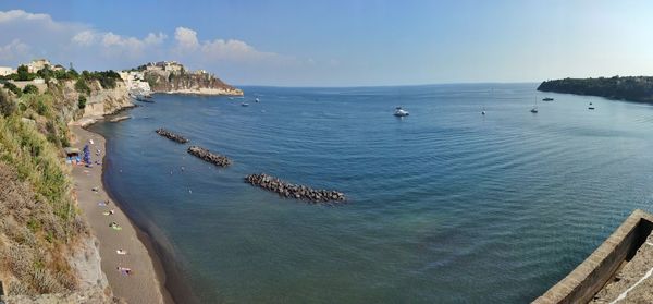 High angle view of beach against sky