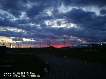 Scenic view of dramatic sky during sunset