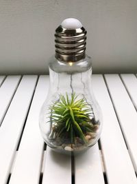 Close-up of wineglass on table