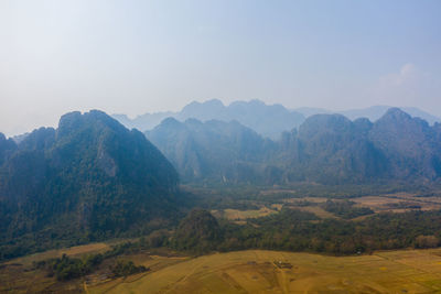 Scenic view of mountains against sky