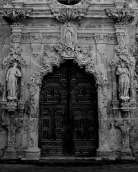 Closed door of old building