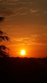 Silhouette of landscape against sky during sunset