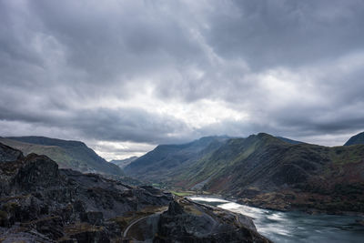 Scenic view of mountains against sky