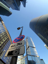 Low angle view of modern building against sky