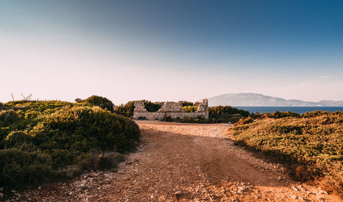 Scenic view of landscape against clear sky