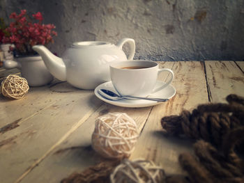 Close-up of coffee on table