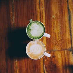 Close-up of wooden coffee on table