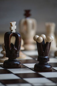 Close-up of chess pieces