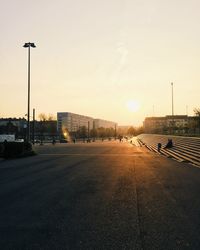 Empty road at sunset