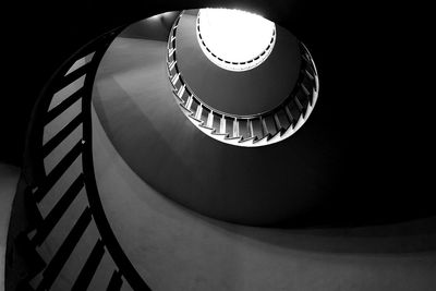 Low angle view of spiral staircase of building