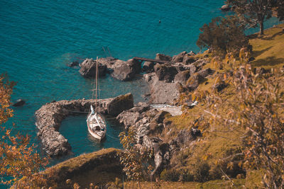 High angle view of sea