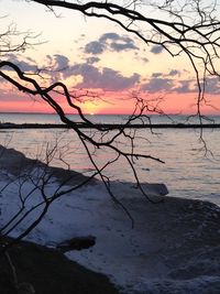 Scenic view of sea at sunset