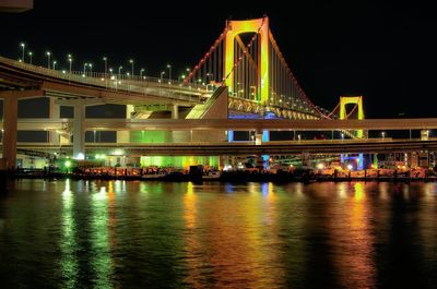Illuminated city at night