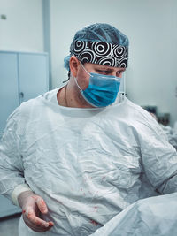 Portrait of man wearing mask