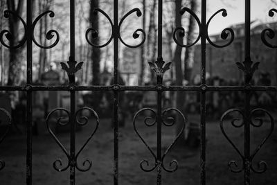 Metal gate in front of old jewish cemetery