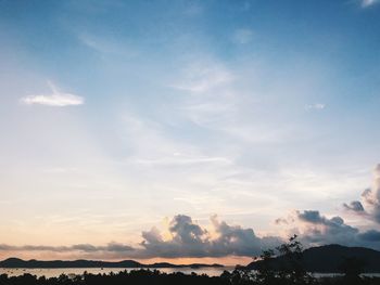 Scenic view of landscape against sky during sunset