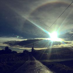 Scenic view of sunlight against sky