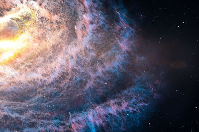 Full frame shot of illuminated star field against sky at night