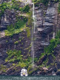Scenic view of waterfall