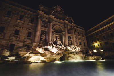 View of fountain at night