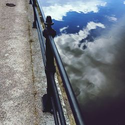 High angle view of boat against sky