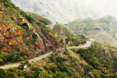 High angle view of mountain range